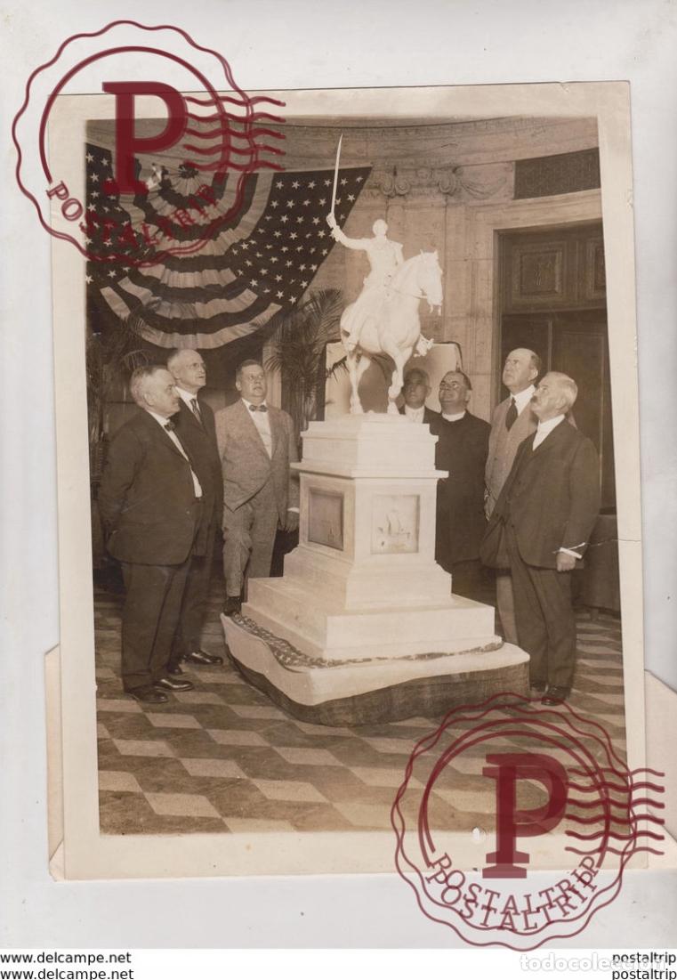Fotografia antiga: COLUMBUS CASEYS UNVEIL PRESENT TO FRANCE LAFAYETTE 24*18 CM Fonds Victor FORBIN 1864-1947