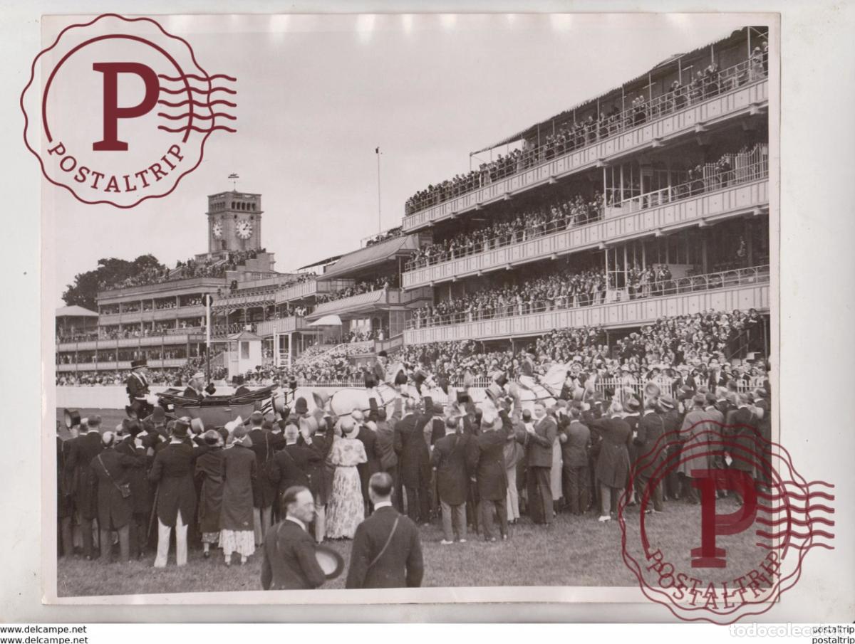 Fotograf&iacute;a antigua: THE KING AND QUEEN AT ASCOT 25*20CM Fonds Victor FORBIN 1864-1947