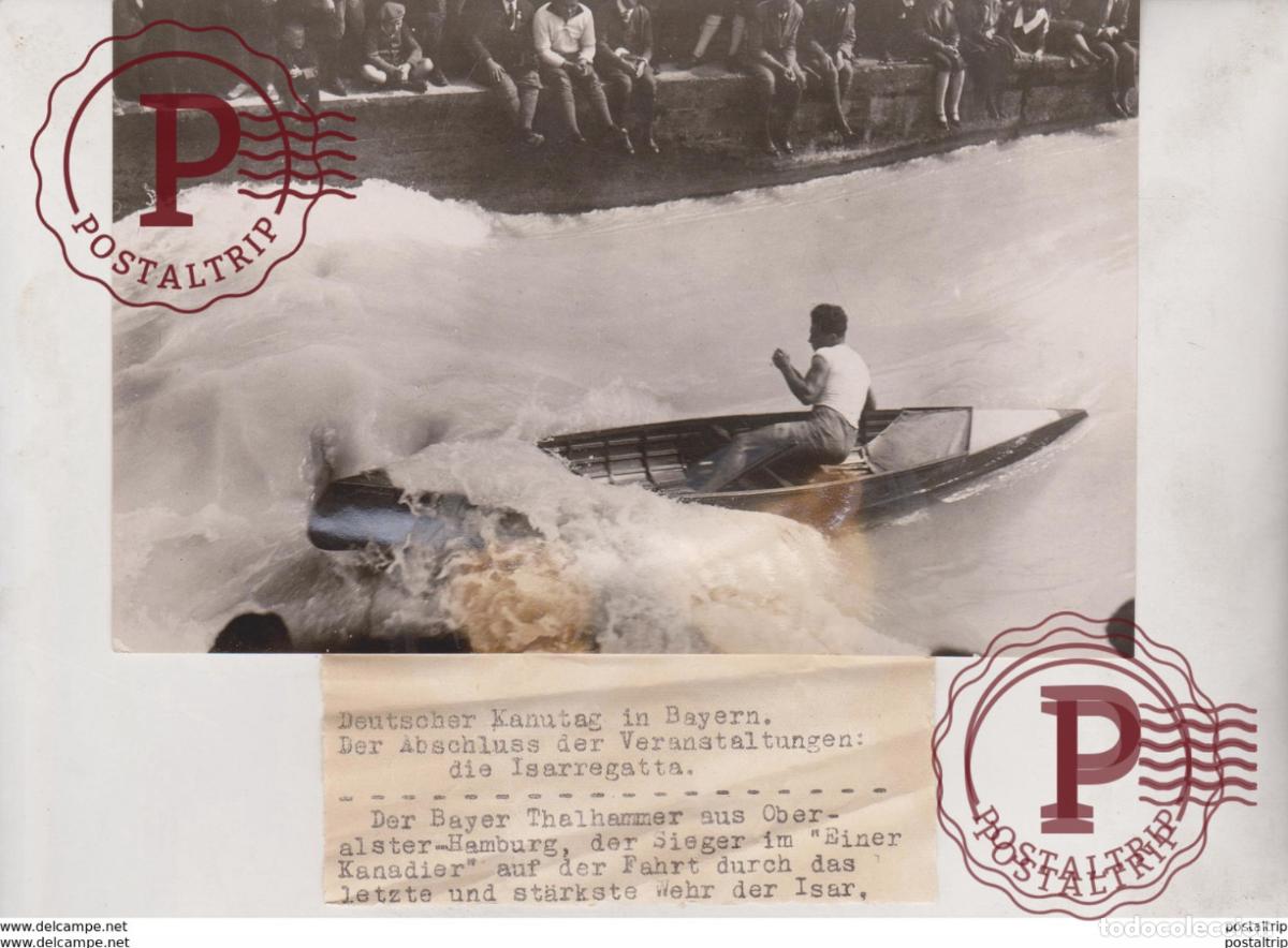 Fotograf&iacute;a antigua: BAYERN DEUTSCHLAND DEUTSCHER KANUTAG ISARREGATTA ISAR 16*12CM Fonds Victor FORBIN 1864-1947