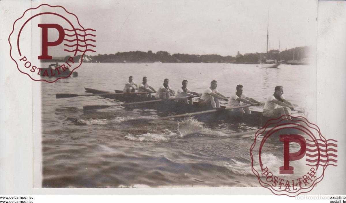 Fotografia antiga: MYRES PRESSEBYRAA ROWING RACE OSLO NORWAY 17*12CM Fonds Victor FORBIN 1864-1947