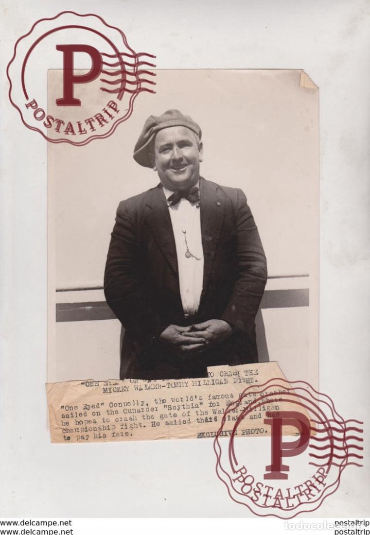 Antique Photography: BOXEO CONNELLY GATE CRASHER CUNARDER SCYTHIA MICKEY WALKER MILLIGAN CHAMPIONSHIP 20*15CM Fonds Vic