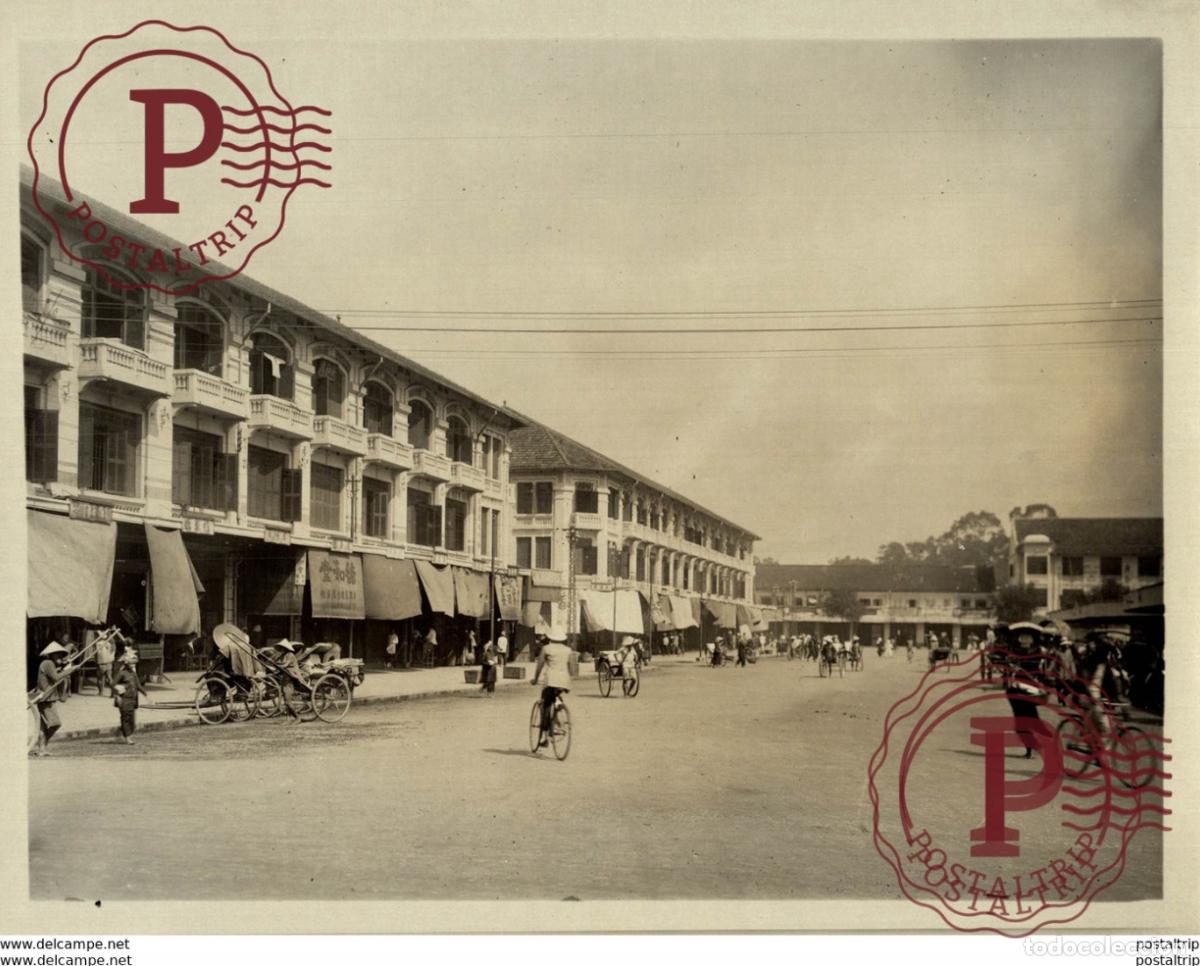 Fotografia antica: SEE BACK COCHINCHINE VILLE SAIGON UNE RUE DANS LE QUARTIER CHIN INDO CHINE ASIA 24*18 CM Fonds Vic