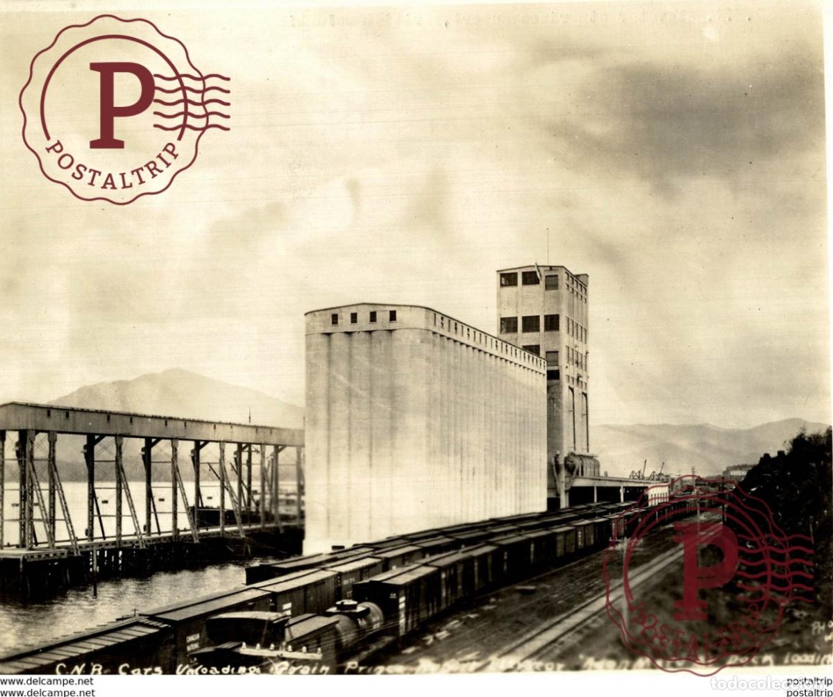 Fotograf&iacute;a antigua: CNR ELEVATOR AT PRINCE RUPERT BRITISH COLUMBIA CANADIAN NATIONAL RAILWAYS 22*17CM Fonds Victor FOR