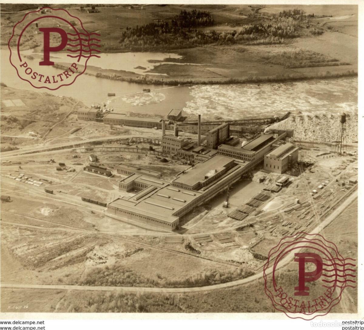Fotograf&iacute;a antigua: MILL AT RIVER BEND QUEBEC CANADA PULP PAPER INDUSTRIE ROYAL CANADIAN AIR FORCE 22*17CM Fonds Victor