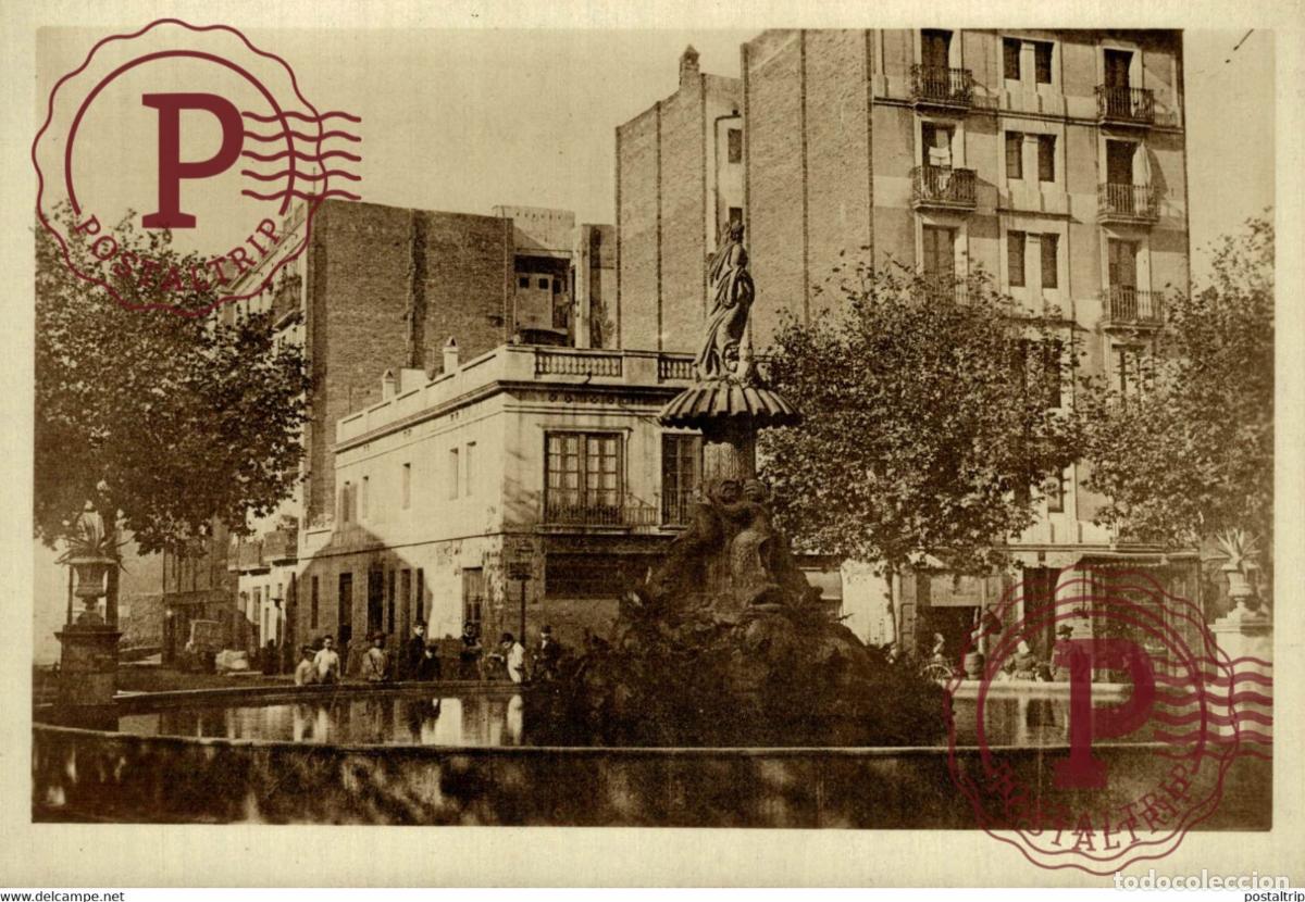 Fotograf&iacute;a antigua: BARCELONA RETROSPECTIVA FONT BROLLADOR MONUMENTAL PLACA BLASCO DE GARAY 18*13cm BARCELONA CATALU&Ntilde;A E