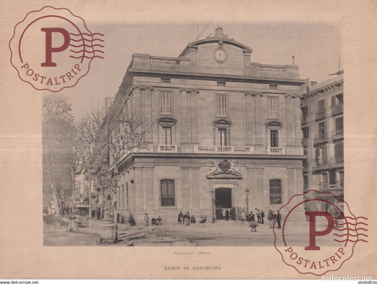Fotograf&iacute;a antigua: FOTOTIPIA PARERA Y CIA CA. 1890S BANCO DE BARCELONA 28*21cm BARCELONA CATALU&Ntilde;A ESPA&Ntilde;A SPAIN