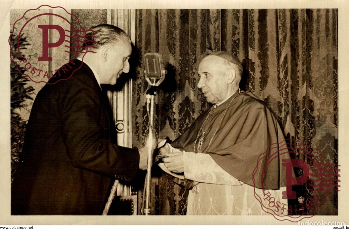 Fotograf&iacute;a antigua: BARCELONA 1957 BARCELONA ALCALDE PORCIOLES OBISPO MODREGO FIESTA DE LA MERCED 12.5*9cm BARCELONA