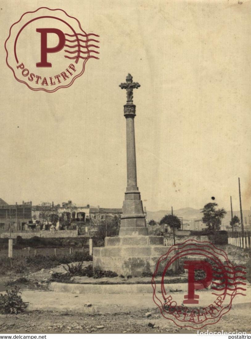 Fotograf&iacute;a antigua: BARCELONA Sant Mart&iacute; de Proven&ccedil;als CRUZ DE TERMINO 22*16cm BARCELONA ESPA&Ntilde;A