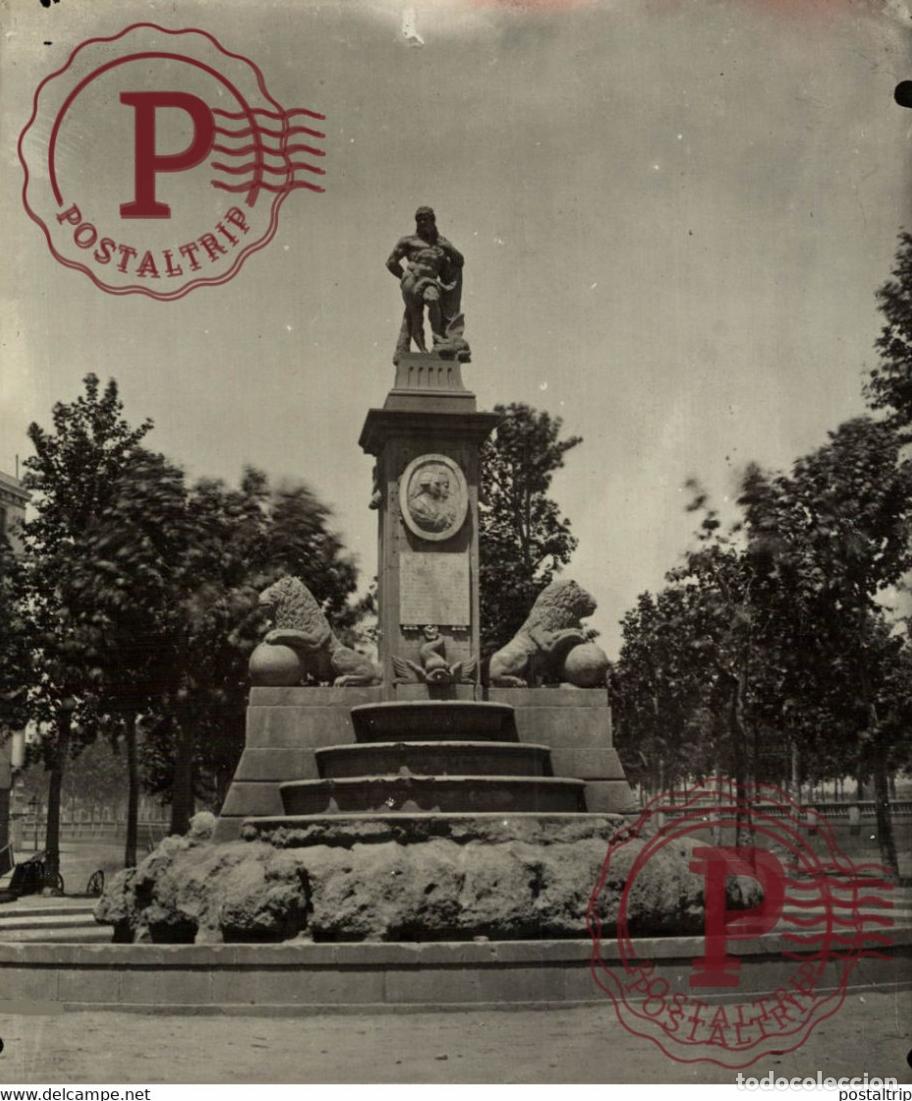 Antique Photography: BARCELONA FUENTE DE NEPTUNO 22*17cm BARCELONA ESPA&Ntilde;A