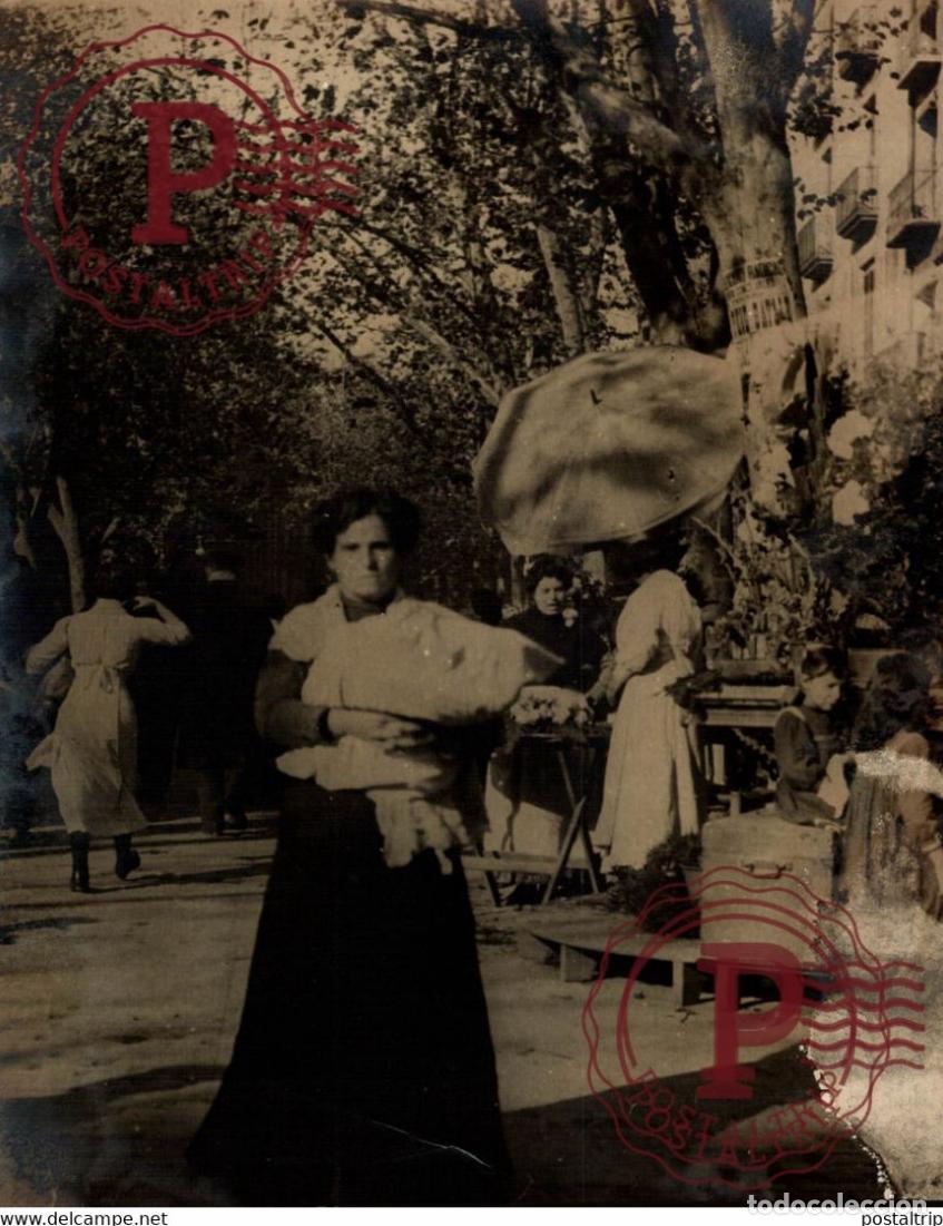 Fotograf&iacute;a antigua: BARCELONA RAMBLAS PARADA DE FLORES 1920 21*16cm BARCELONA ESPA&Ntilde;A