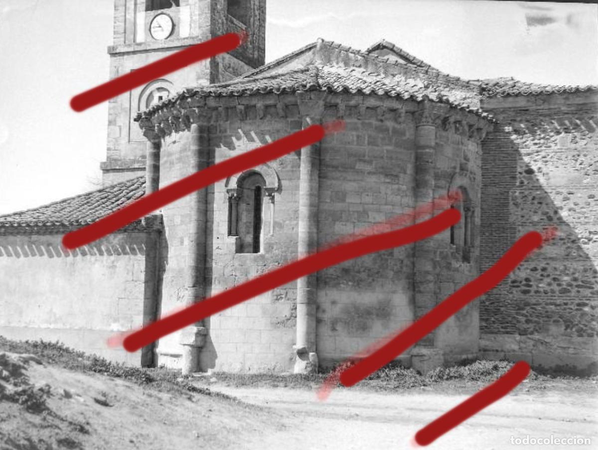 Fotograf&iacute;a antigua: IGLESIA SAN JUAN BAUTISTA TALAMANCA DE JARAMA 1930 &ndash; NEGATIVO DE CELULOIDE ORIGINAL