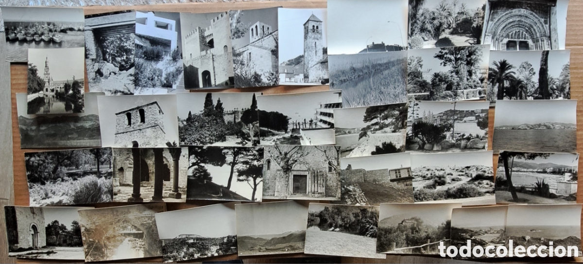 Fotograf&iacute;a antigua: Lote de 35 fotograf&iacute;as originales b/n a&ntilde;os 60/70. Espa&ntilde;a: paisajes, costa, arquitectura