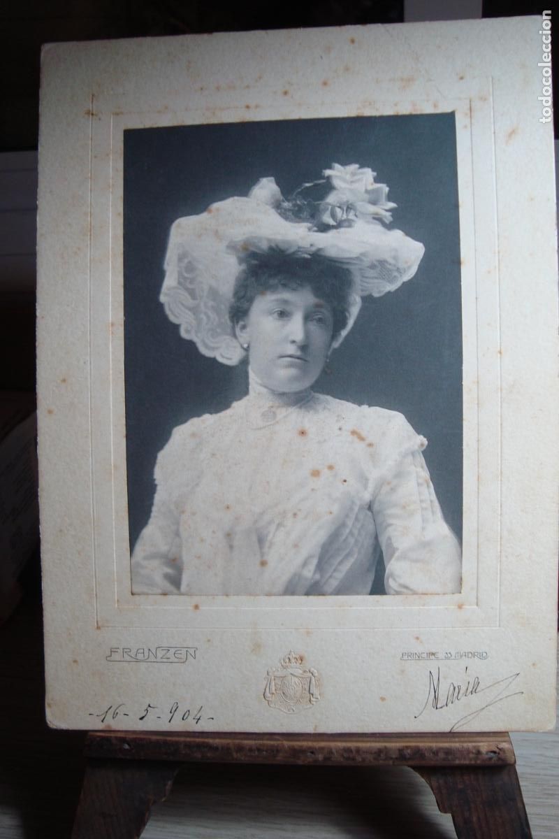 Fotograf&iacute;a antigua: ANTIGUA FOTOGRAFIA DE SE&Ntilde;ORA MARIA. FOTO FRAZEN. MADRID 1904.