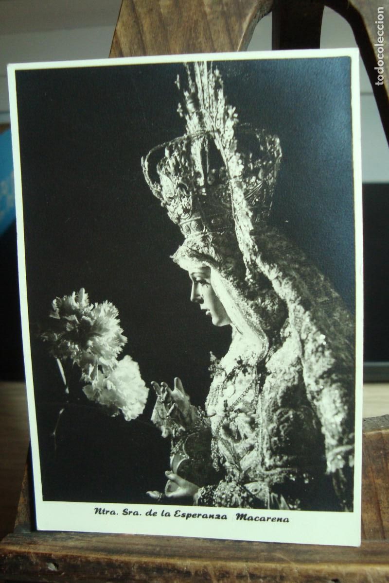Fotograf&iacute;a antigua: ANTIGUA FOTOGRAFIA VIRGEN ESPERANZA MACARENA. FOTO HARETON SEVILLA A&Ntilde;OS 60.