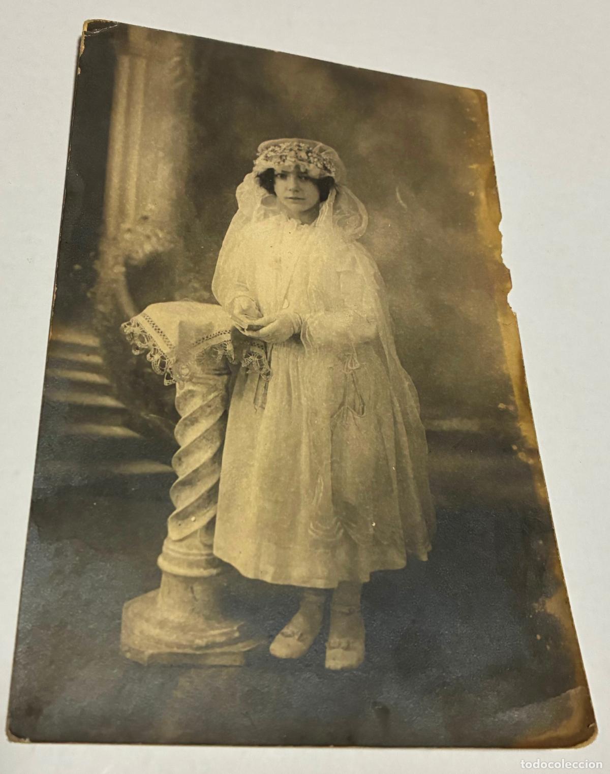 Fotograf&iacute;a antigua: POSTAL FOTOGRAFIA NI&Ntilde;A PRIMERA COMUNION