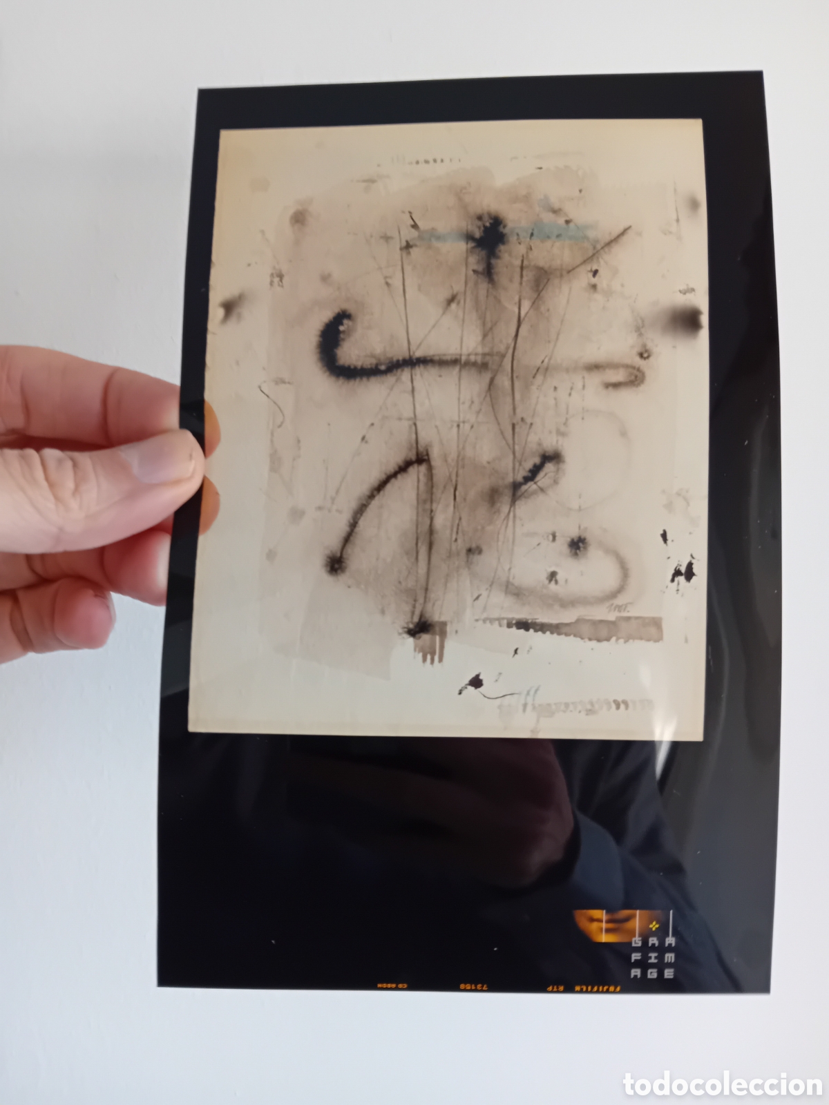 Fotograf&iacute;a antigua: PLACA DIAPOSITIVA GRAN FORMATO CUADRO JOAN MIR&Oacute;. A&Ntilde;OS 90S