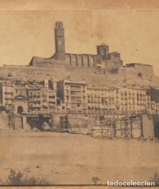 Fotograf&iacute;a antigua: Fotografia Vista panoramica de Lleida 56 cm x 9 cm. Alrededor de 1908