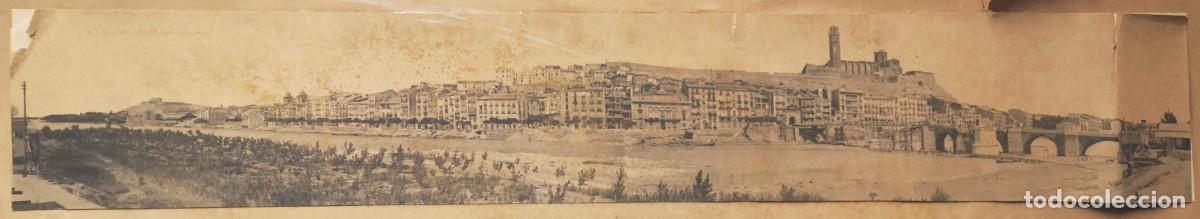 Fotografia antica: Lleida . Fotografia antiga. Vista panor&agrave;mica. 56 cm x 9 cm. Sobre 1907