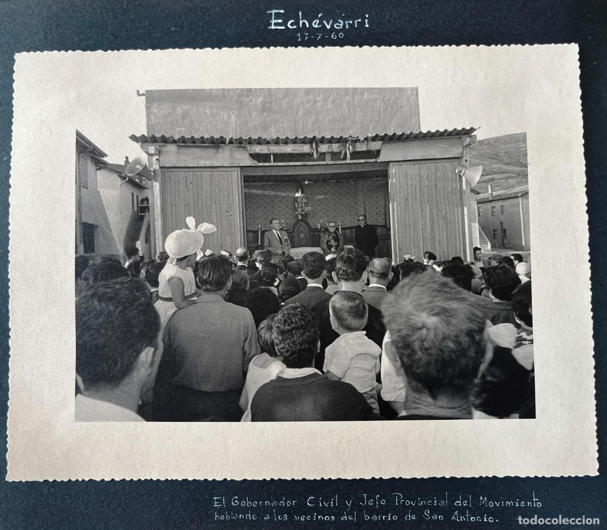 Fotografia antica: FOTOGRAFIA DE ECHEVARRI (VIZCAYA) 17-7-1960, EL GOBERNADOR CIVIL Y JEFE PROVINCIAL DEL MOVIMIENTO HA