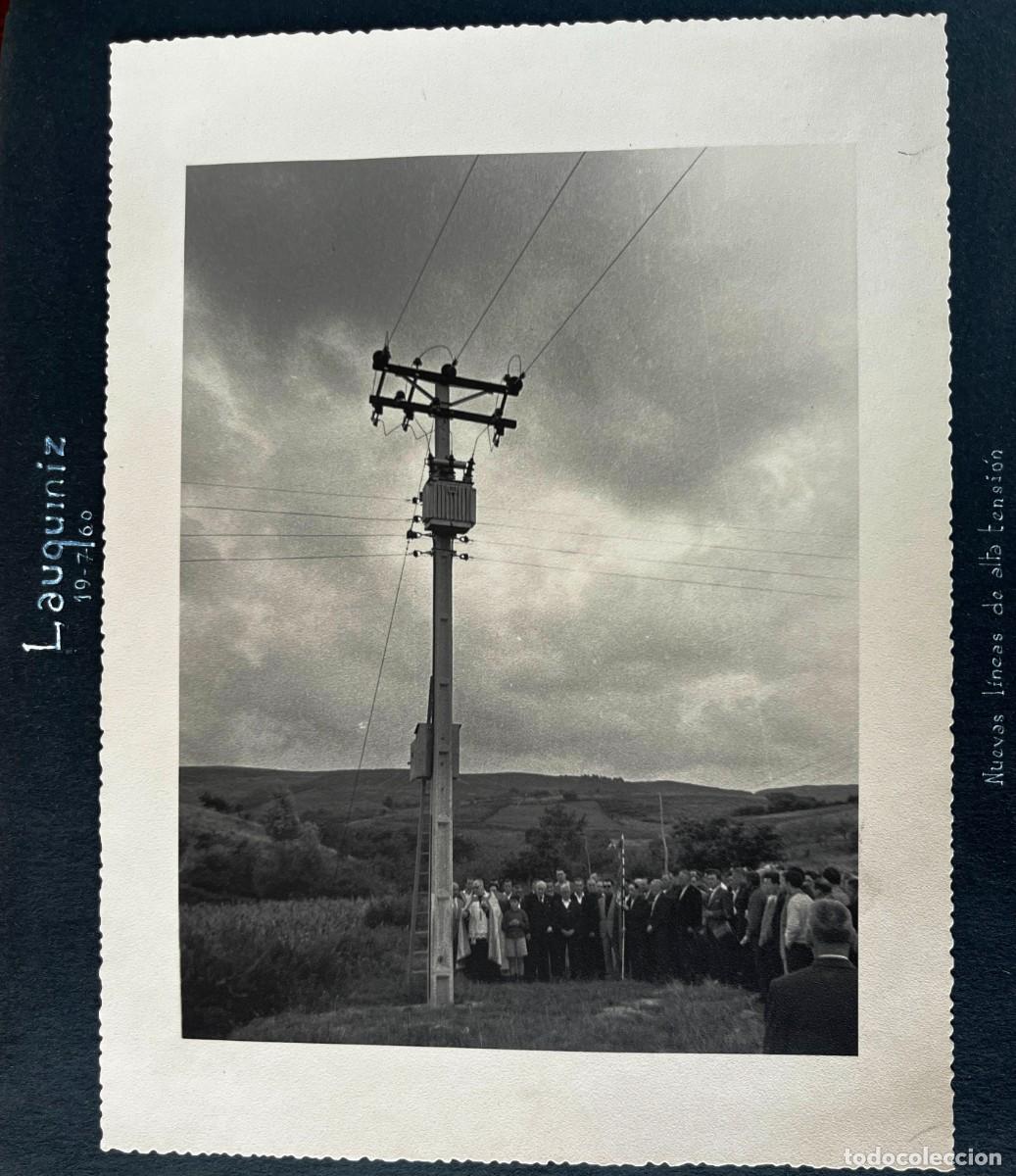Fotograf&iacute;a antigua: FOTOGRAFIA DE MARURI (VIZCAYA) 18-7-1960, NUEVAS LINEAS DE ALTA TENSION, MIDE 23,5 X 17,5 CMS.