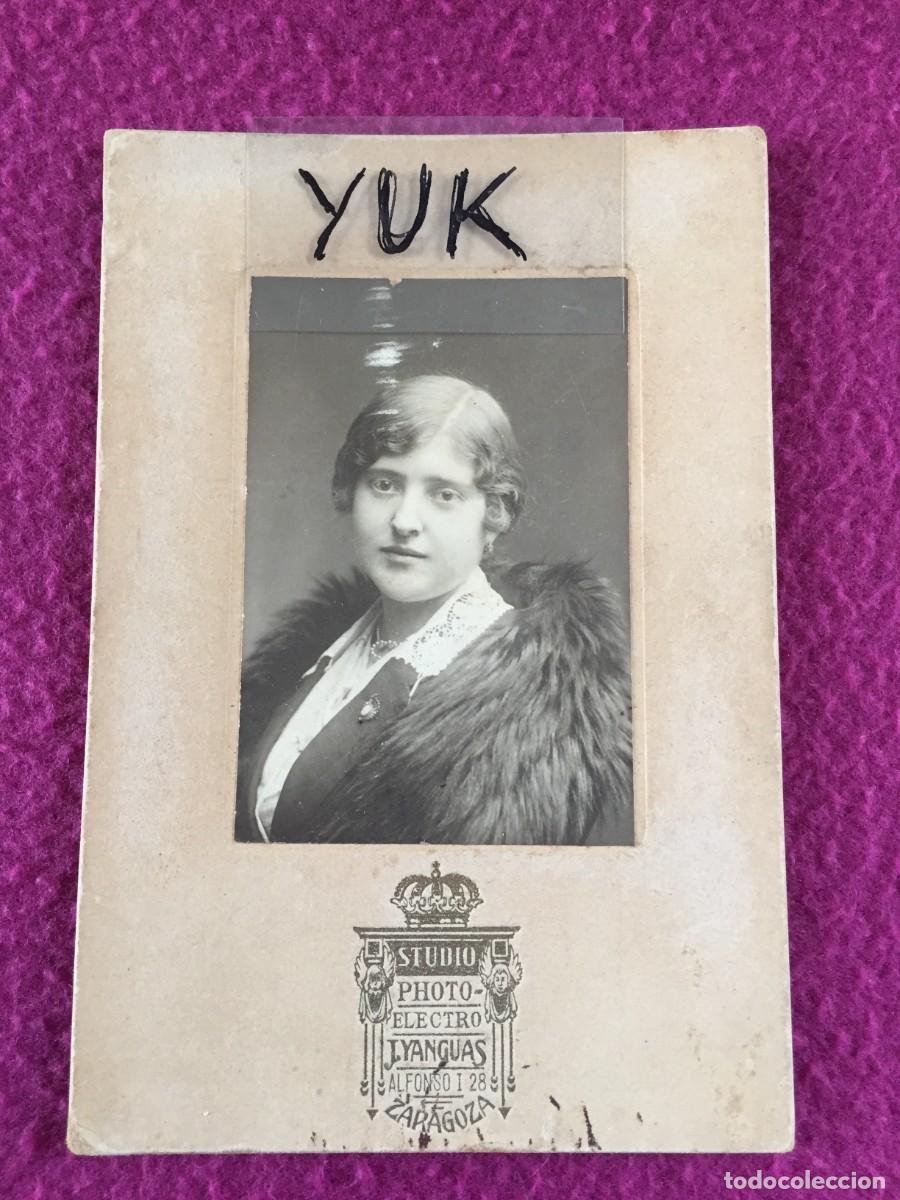 Fotograf&iacute;a antigua: FOTOGRAFIA DE ESTUDIO MUJER JOVEN - FOTOGRAFO J. YANGUAS - ZARAGOZA. PPIOS. SIGLO XX