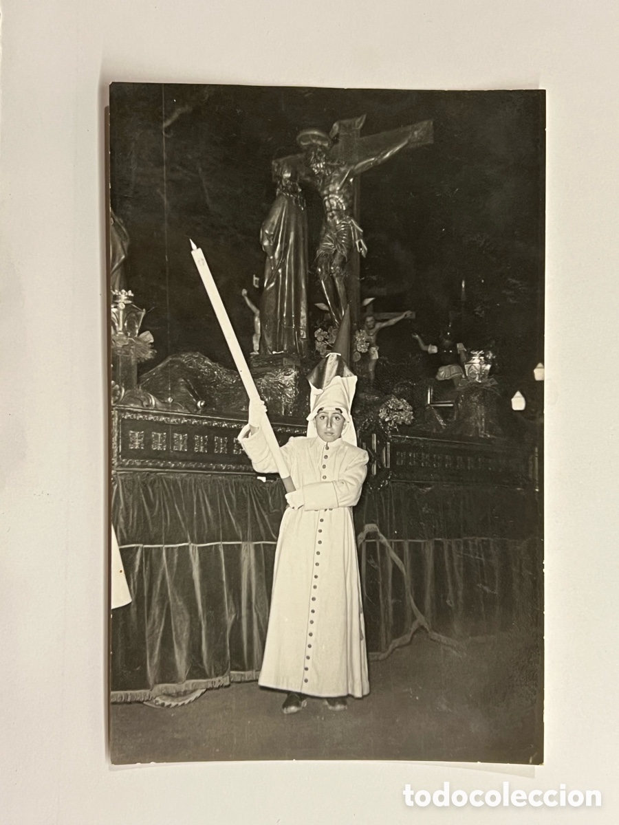 Fotograf&iacute;a antigua: CALATAYUD. Semana Santa de 1958. El paso de El Calvario. Obra del escultor Jos&eacute; Alegre y Albano