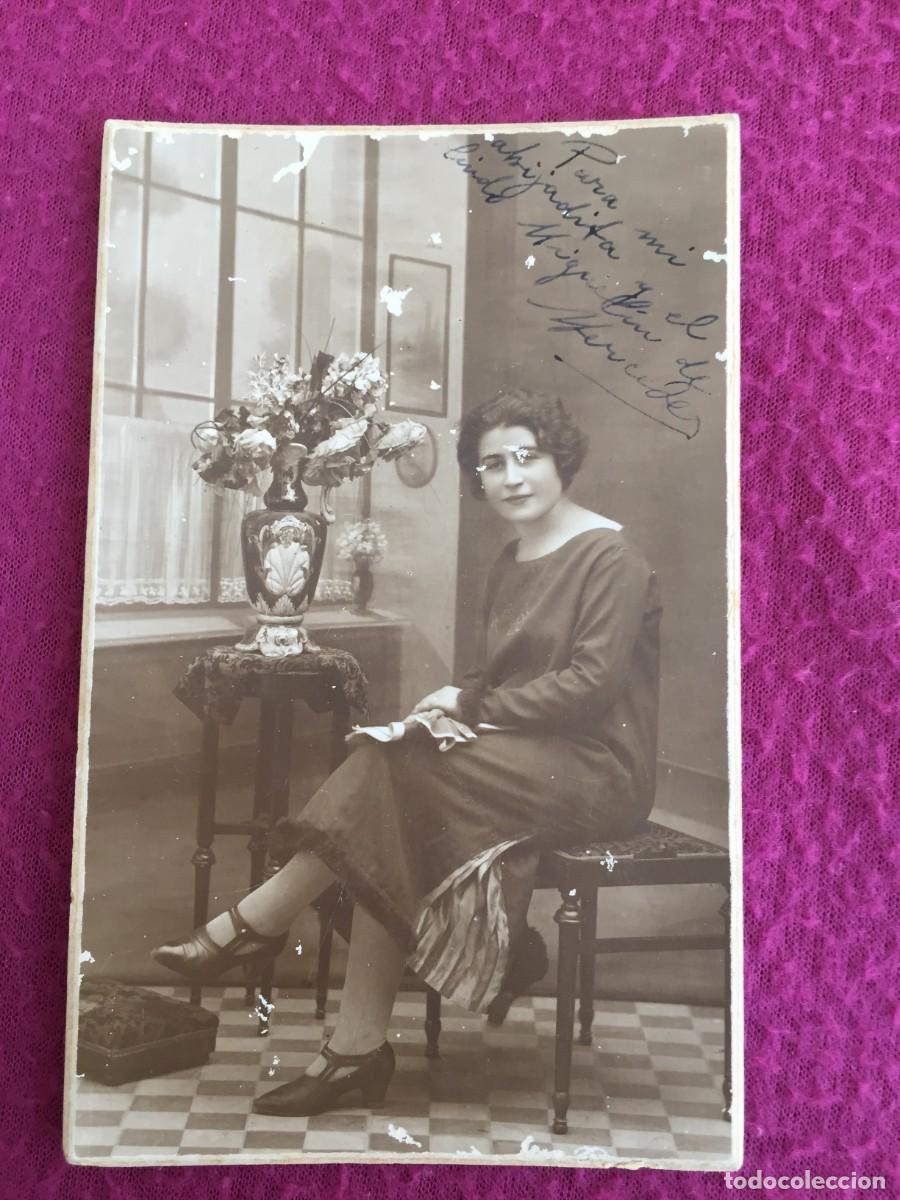 Fotograf&iacute;a antigua: FOTOGRAFIA DE MUJER DE LOS A&Ntilde;OS 20 - FOTOGRAFO F. LLEDIAS - ZARAGOZA