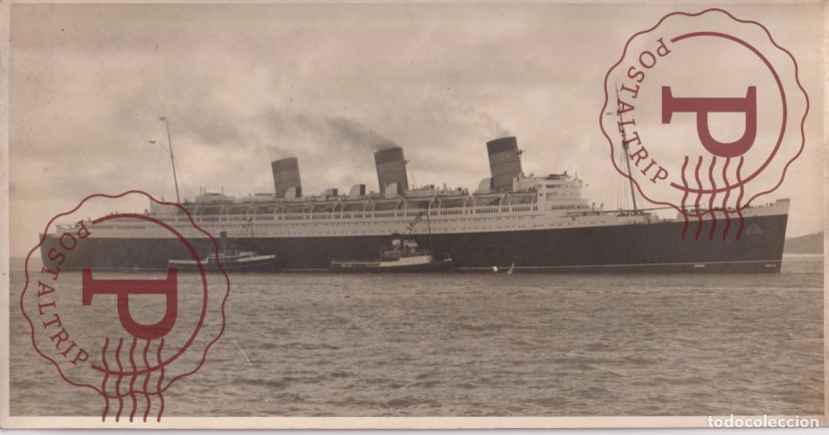 Fotografia antica: QUEEN MARY. BARCO BOAT BATEAU. 26.5X14CM.