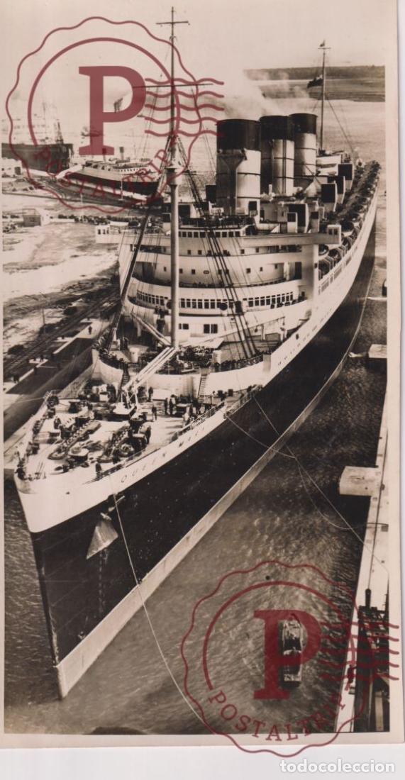 Fotografia antiga: QUEEN MARY. BARCO BOAT BATEAU. 26.5X14CM.