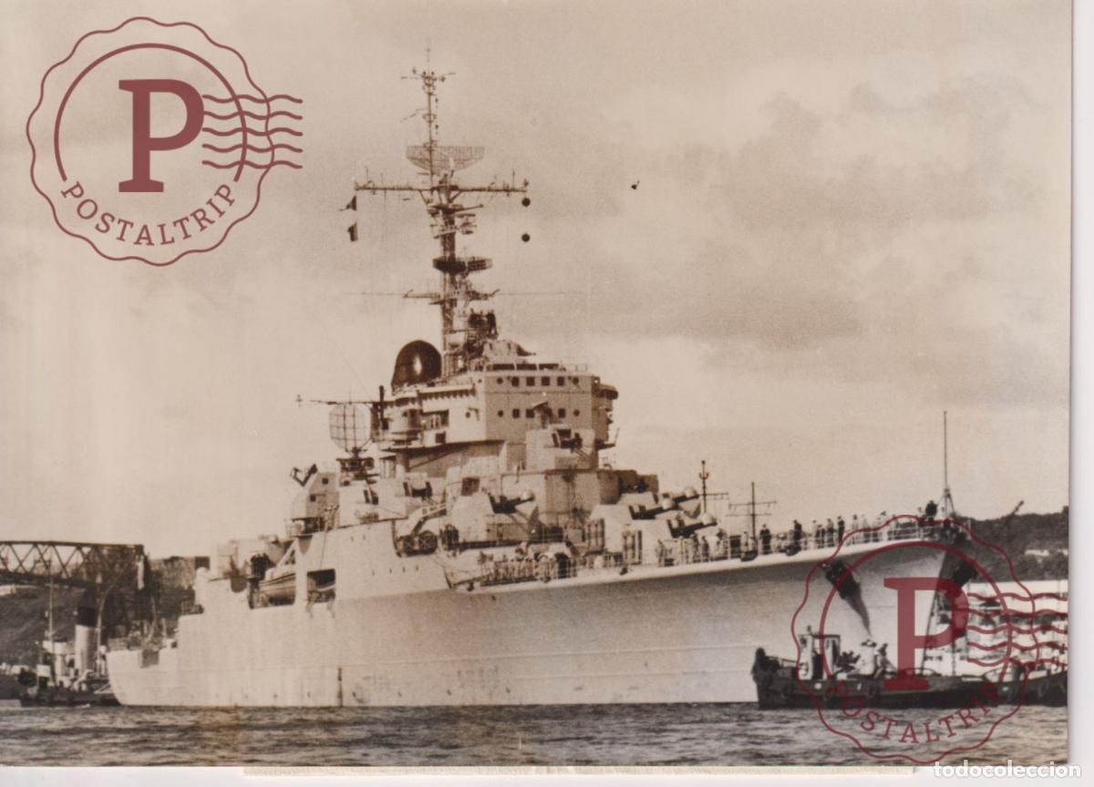 Fotograf&iacute;a antigua: French anti-aircraft cruiser De Grasse CROISEUR A MARTINIQUE 1959 18X13CM. FOTOGRAFIA. PHOTO BARCO