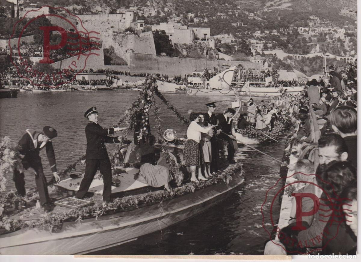 Fotograf&iacute;a antigua: CARNAVAL COMBAT NAVAL FLEURE A VILLEFRANCHE NICE 18X13CM. FOTOGRAFIA. PHOTO BARCO BOAT BATEAU