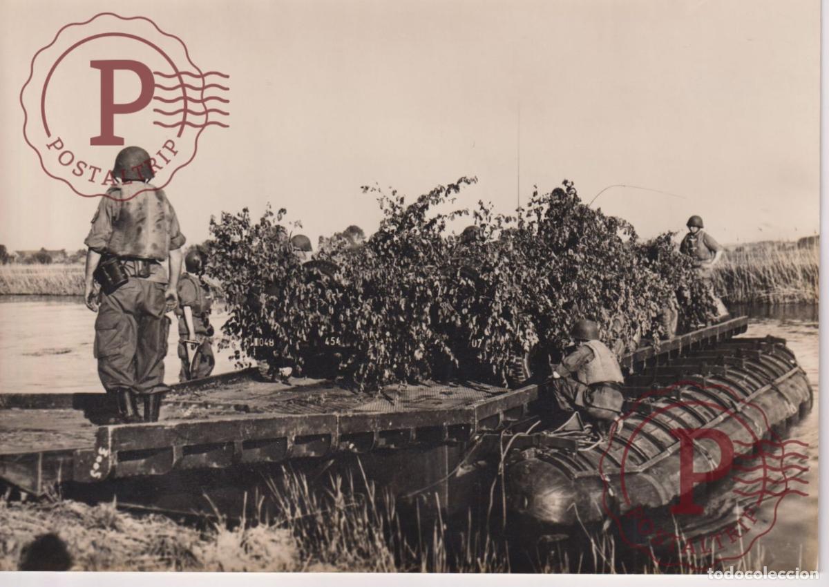 Fotograf&iacute;a antigua: ARMEE BRITANNIQUE MATERIEL FRANCAIS PONTON MILITAIRE COLONEL GILLOIS AMPHIBI21X15CM. FOTOGRAFIA. PHO