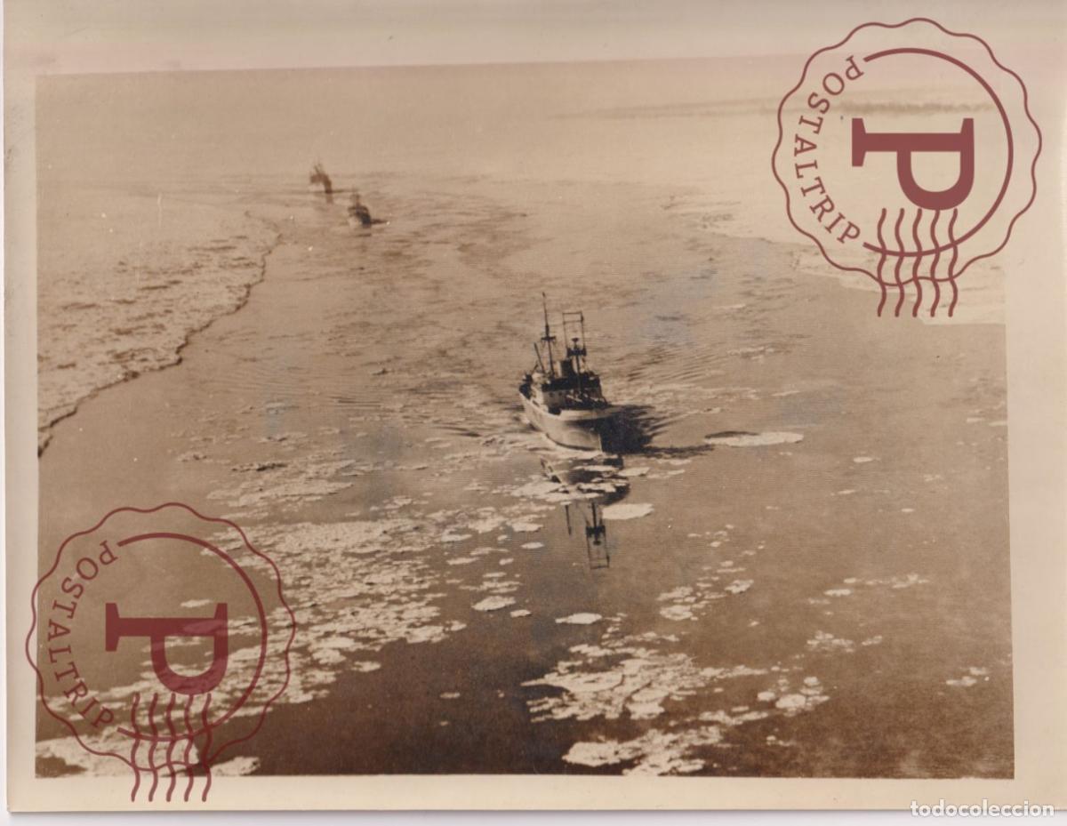 Fotograf&iacute;a antigua: MONTREAL ST LAWRENCE RIVER ICE BREAKERS PRINS FREDERIK HENDRIK SWEDEN VAXHOLM 22X18CM FOTOGRAFIA PHO