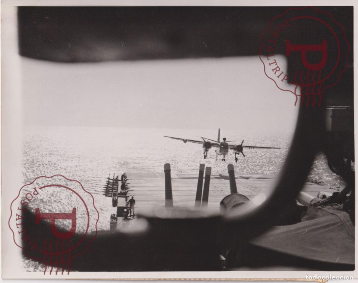Fotografia antiga: NEW YORK TARAWA ANTI SUBMARINE CARRIER S2F TRACKER 24X18CM FOTOGRAFIA PHOTO BARCO BOAT BATEAU