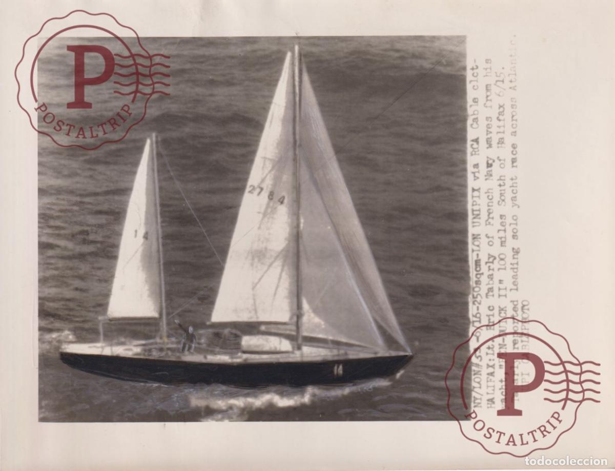 Fotograf&iacute;a antigua: ERIC TABARLY PEN DUICK II HALIFAX 22X17CM FOTOGRAFIA PHOTO BARCO BOAT BATEAU