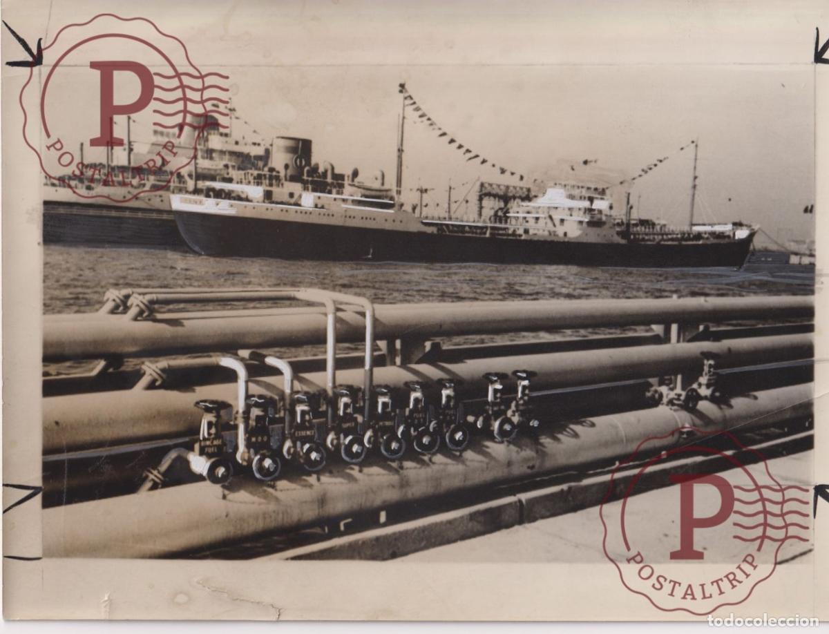 Fotograf&iacute;a antigua: PREMIER PETROLE SAHARIEN ARRIVE 23X18CM FOTOGRAFIA PHOTO BARCO BOAT BATEAU