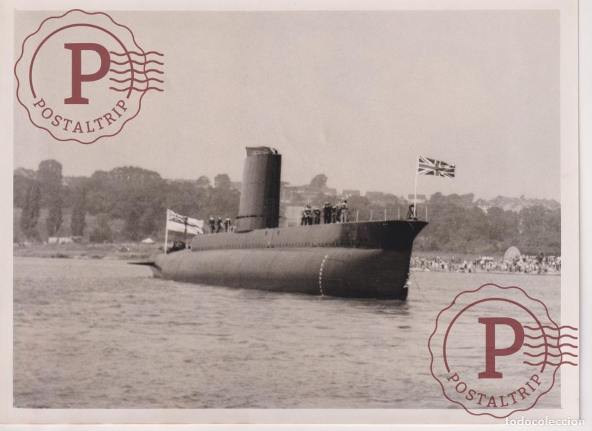 Fotografia antiga: PLASTIC SUB LAUNCHED. CHATHAMLKENT. SUBMARINO. SHIP. BATEAU. BARCO FOTO+- 20.5x15.5CM