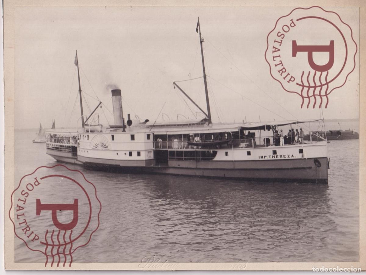 Fotografia antiga: VAPOR IMPERATRIZ THEREZA... BARCO. BATEAU. SHIP. FOTO. PHOTO ON CUPBOARD. CARTON DURO. +-23.5X18CM