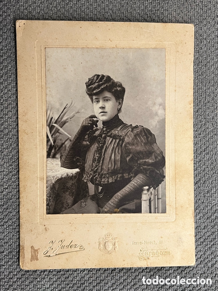 Fotograf&iacute;a antigua: ZARAGOZA. J. Judez. Retrato Dama Burguesia Aragonesa.. Torre Nueva 41 Zaragoza (h.1900?)