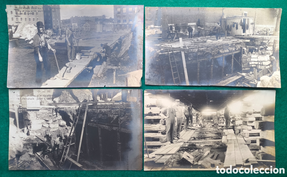 Fotograf&iacute;a antigua: MIDDLESEX PENSTOCK IMPROVEMENTS TUNNEL PHOTO U. K. 1899