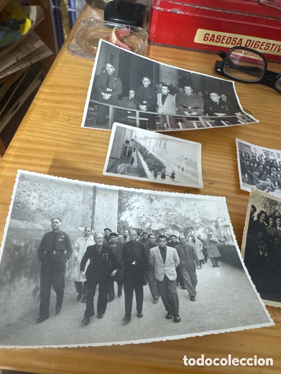 Fotograf&iacute;a antigua: Lote De, fotograf&iacute;as de la falange Argamasilla de Alba