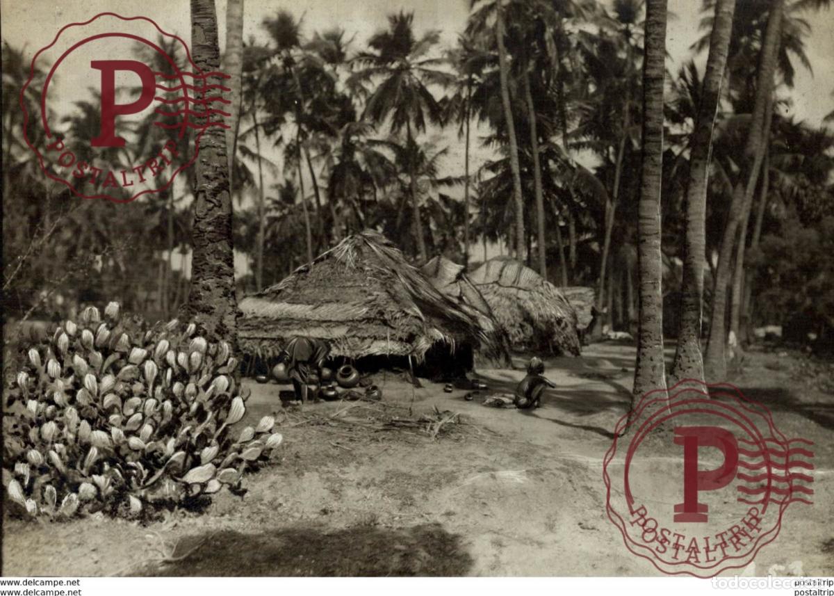 Antique Photography: ELEPHANT HUNT AT . JUNGLE VILLAGE +- 17* 12CM&nbsp;Fonds Victor FORBIN 1864-1947