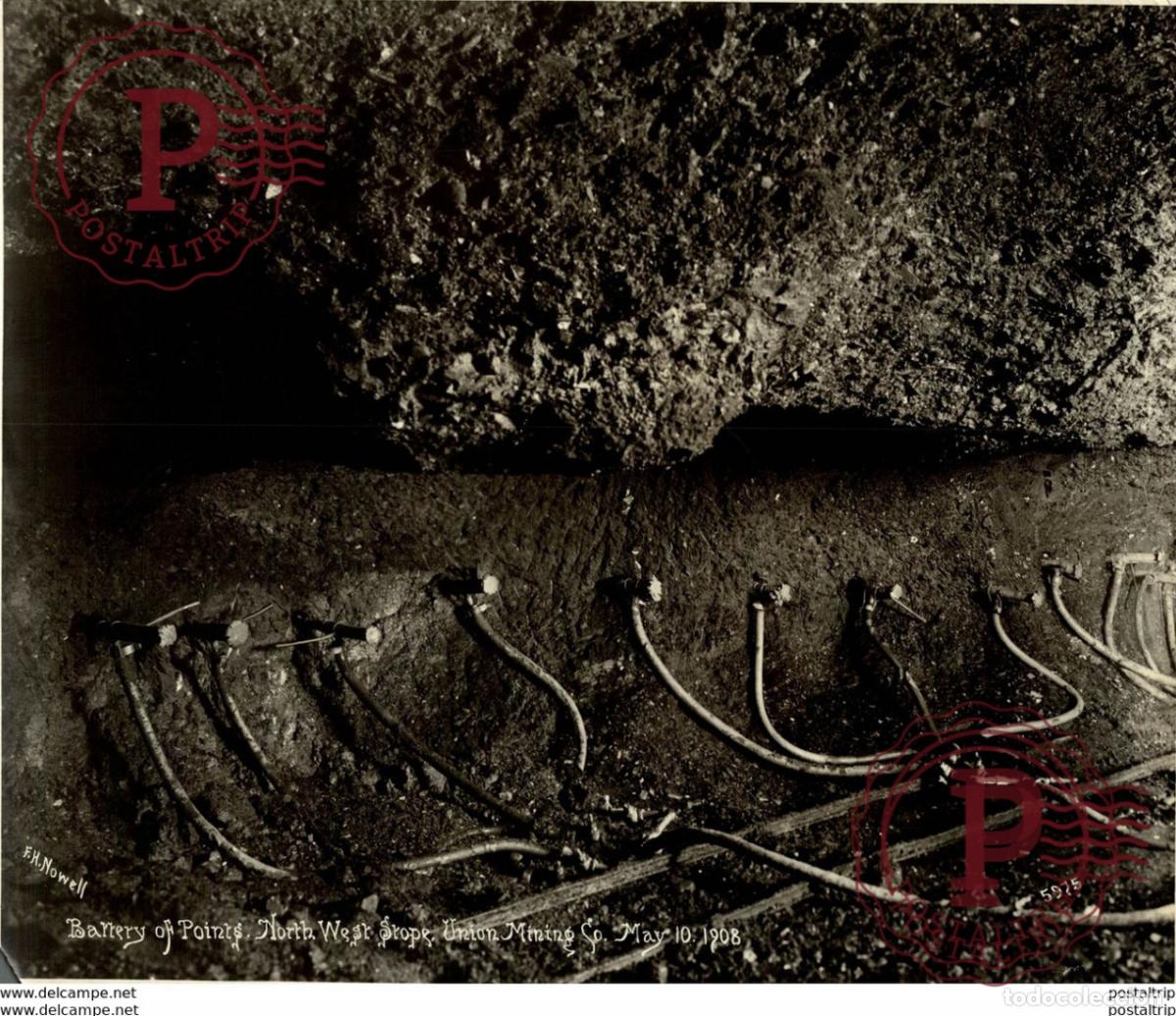 Antique Photography: FH NOWELL BATTERY OF POINTS NORTH WEST SROPE UNION MINING 1908 MINE MINING +- 24*19CM&nbsp;Fonds Victor
