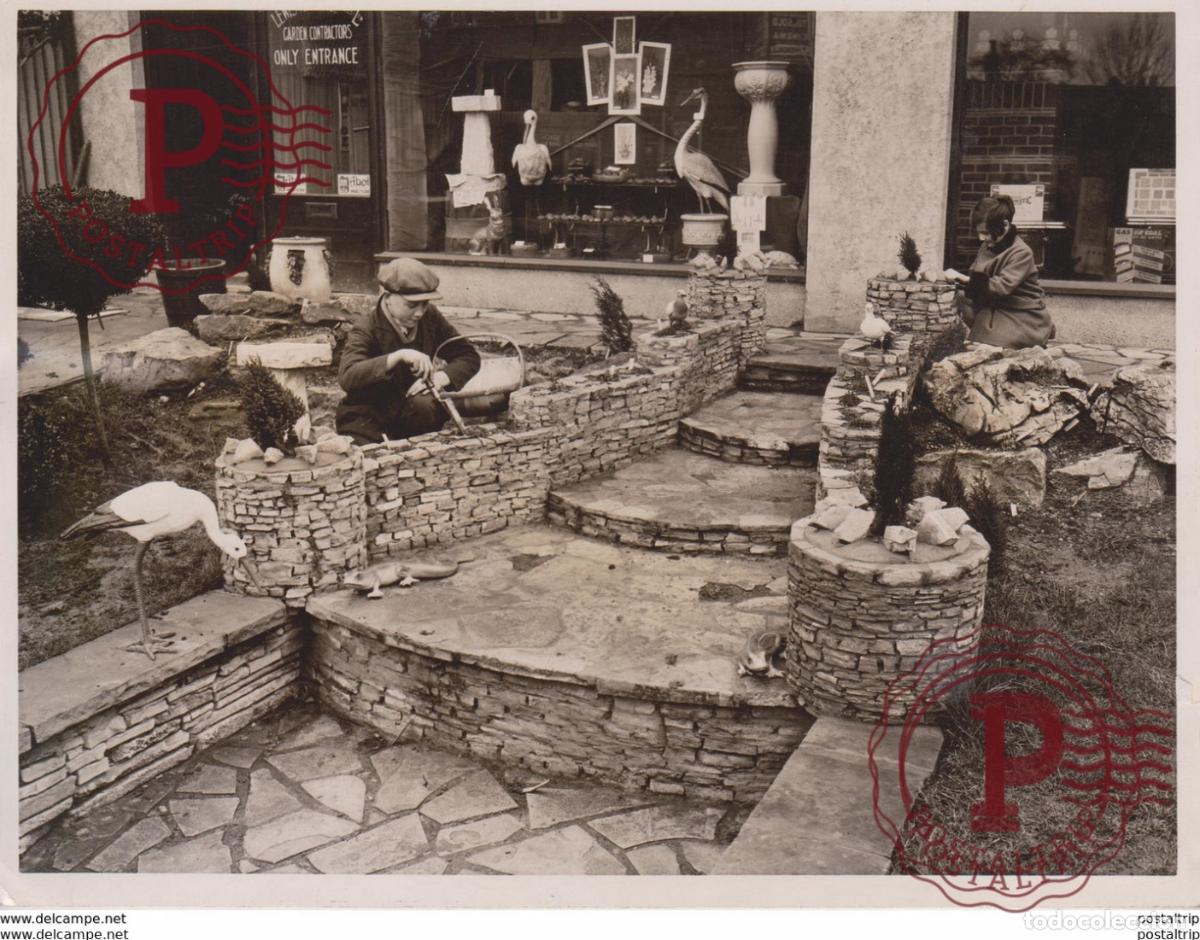 Fotografia antiga: SHOP FRONT GARDEN CONTRACTORS WHETSTONE GREAT NORTH ROAD +- 20*15CM Fonds Victor FORBIN 1864-1947