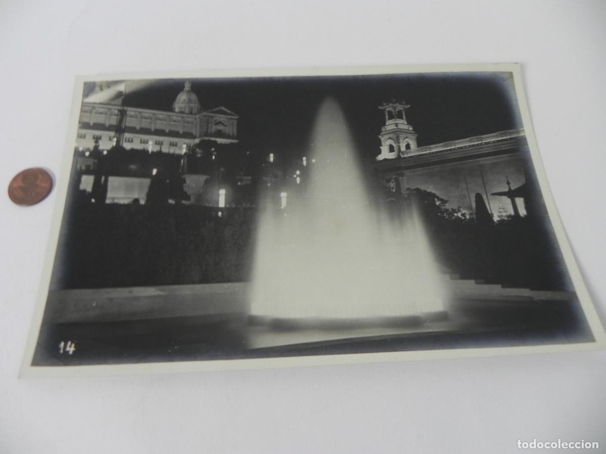 Fotograf&iacute;a antigua: L&aacute;mina Fototipia Barcelona 1929-Gran Surtidor Fuente M&aacute;gica y Palacio Nacional-Enric Barba-Serie 14