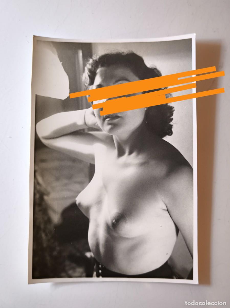 Fotograf&iacute;a antigua: Antigua fotograf&iacute;a. Chica, mujer posando. Desnuda, desnudo. Art&iacute;stico. A&ntilde;os 50.