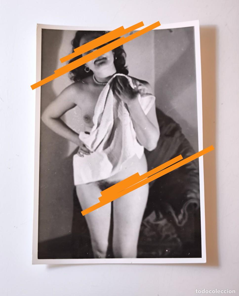 Fotograf&iacute;a antigua: Antigua fotograf&iacute;a. Chica, mujer posando. Desnuda, desnudo. Art&iacute;stico. A&ntilde;os 50.