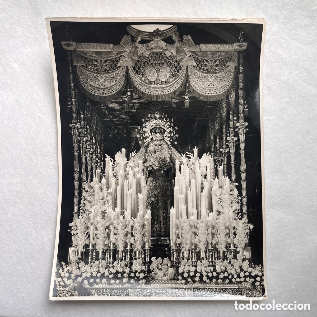 Fotograf&iacute;a antigua: SEMANA SANTA SEVILLA - FOTOGRAF&Iacute;A VIRGEN DE LOS &Aacute;NGELES / HERMANDAD DE LOS NEGROS