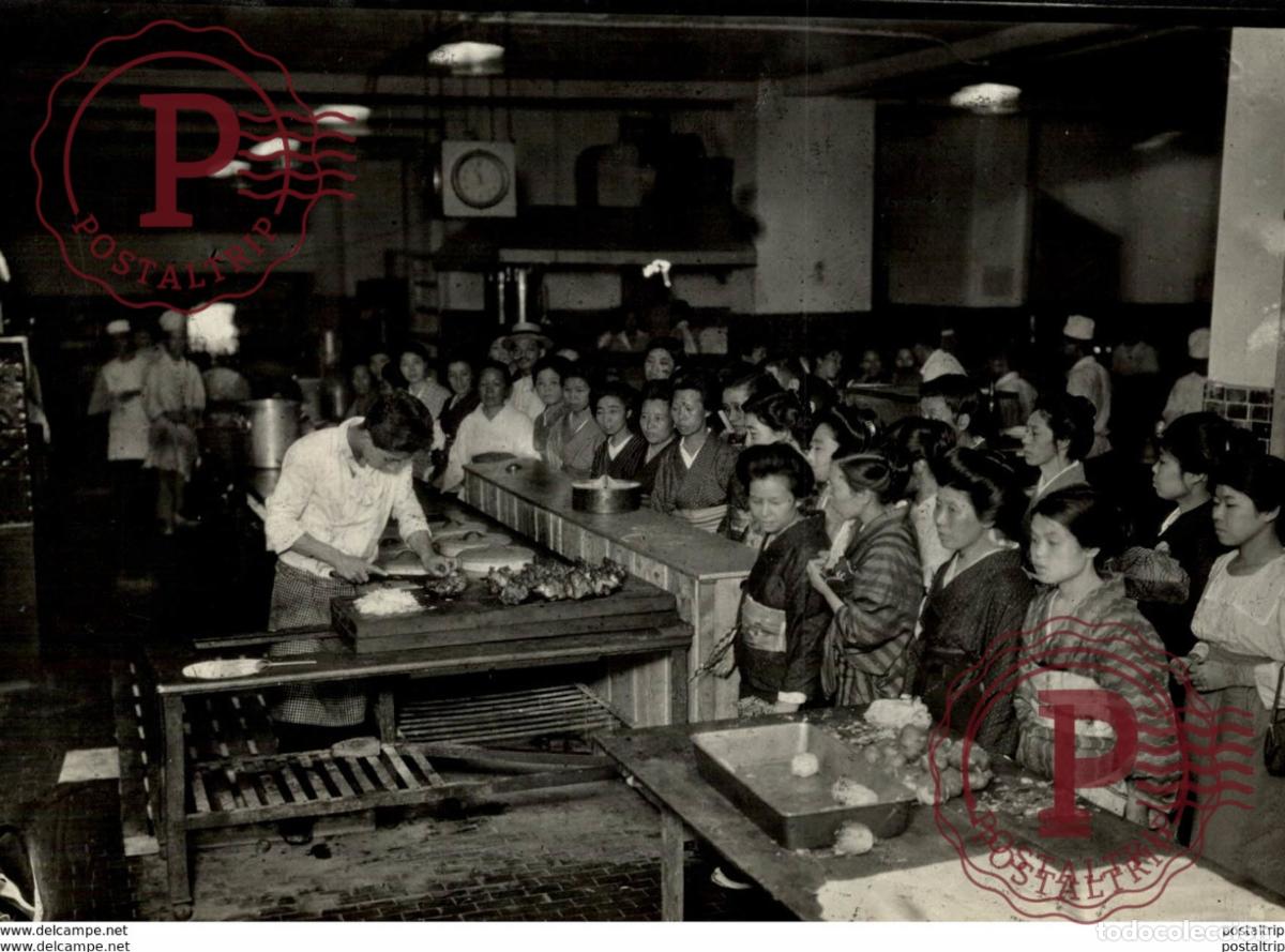Fotografia antica: TOKYO FOOD STUFF INVESTIGATION INSTITUTE ON NUTRITIVE COOKERY COOK japan jap&oacute;n 15*11CM Fonds Victor