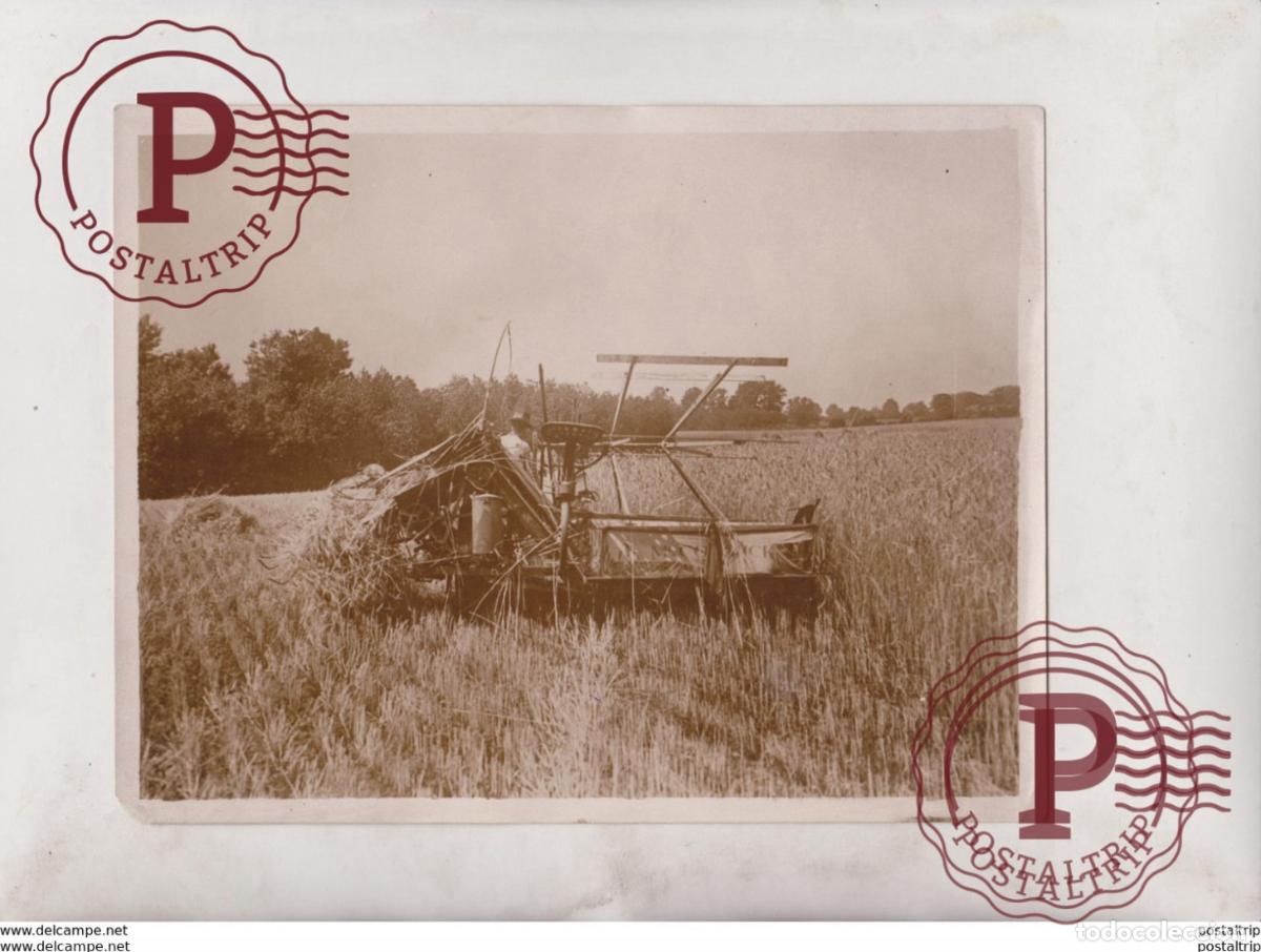 Fotografia antiga: HARVEST BUMPER GRAIN CROP SOUTHERN ENGLAND ANTICYCLONE TRACTORS 21*16CM Fonds Victor FORBIN 1864-19